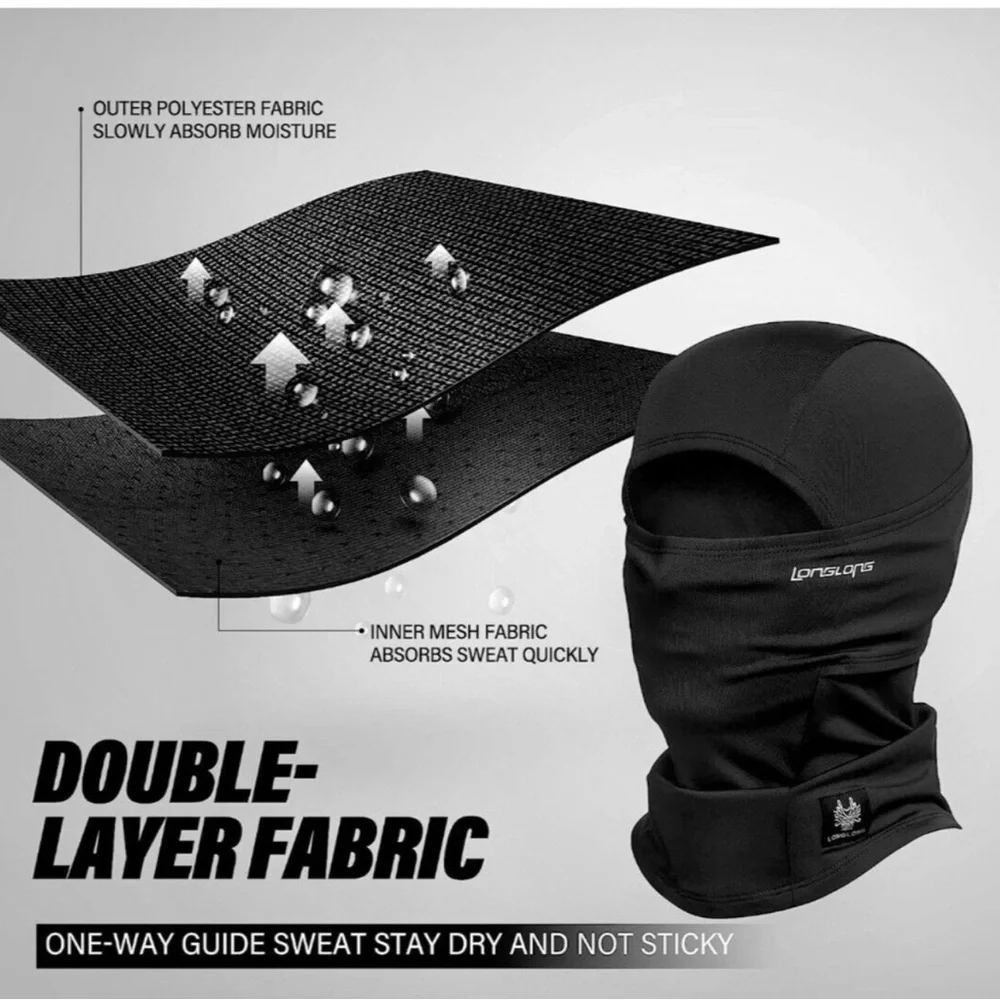🆕LONGLONG Balaclava Moisture Wicking Full Face Ski Mask Windproof Warm Men
